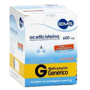 ACETILCISTEINA 600MG 16 ENVELOPES COM 5G (G)EMS