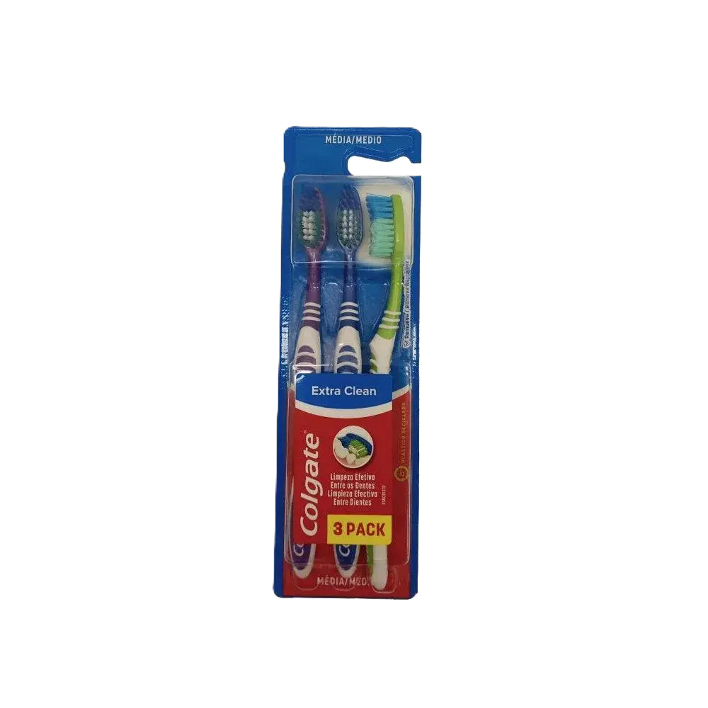 Escova Dental Colgate Ext Clean Med 3 Un Lv3 Pg2