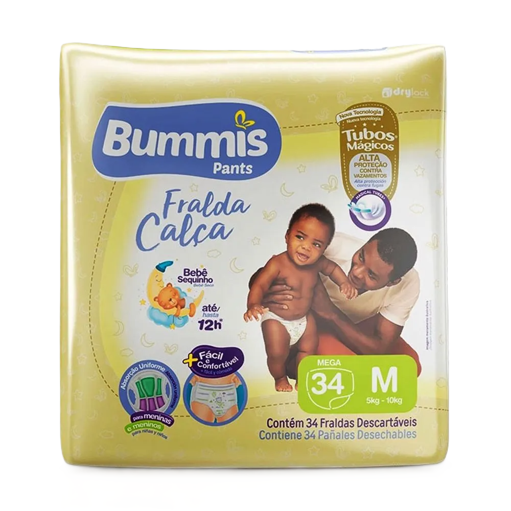 Fraldas Bummis Calca Mega M 34 Un