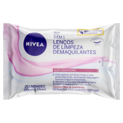 Lenco Nivea Limpeza Rosa 3 Em1 25 Un