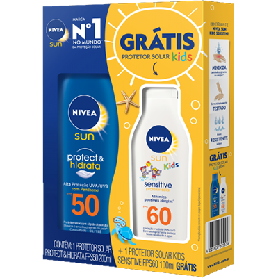 Kit Prot Solar Nivea Protect & Hidrata Fps50 200 Ml Gratis 100 Ml