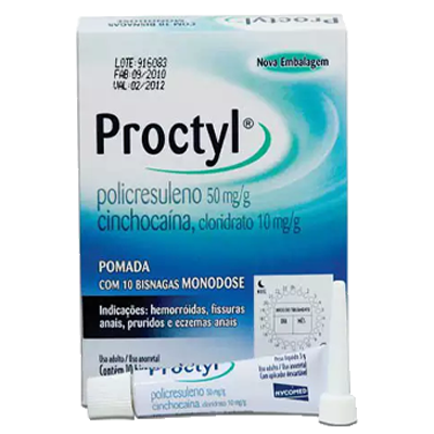 Proctyl Monodose Pomada Com 10 Bisnagas 3 Gr