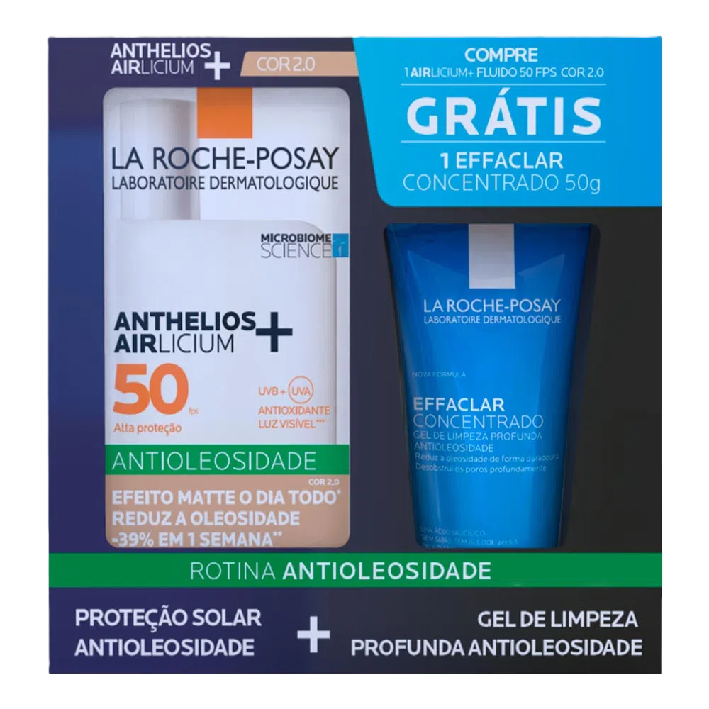 Kit Anthelios Airlicium+ Fps 50 Cor 2.0 40 G + Gel Limp Fac Effaclar Concent 50 G