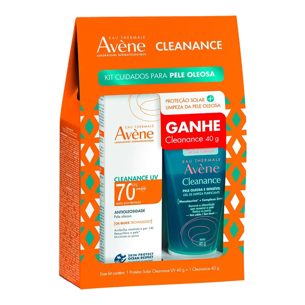 Kit Avene Cleanance Uv Fps70 40 G + Clean Gel 40 G