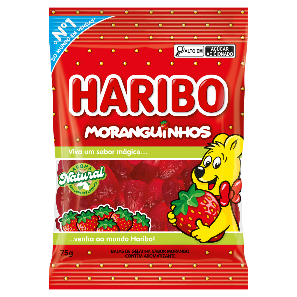 Bala Haribo Moranguinhos 75 G