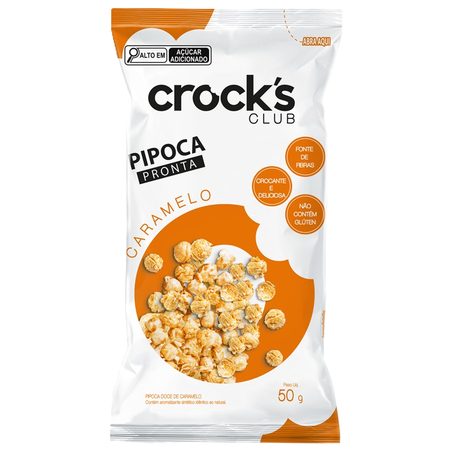 Pipoca Crocks Club Caramelo 50 G