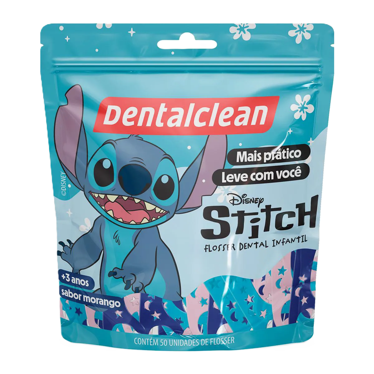 Flosser Inf Dentalclean Stitch Morango 50 Un