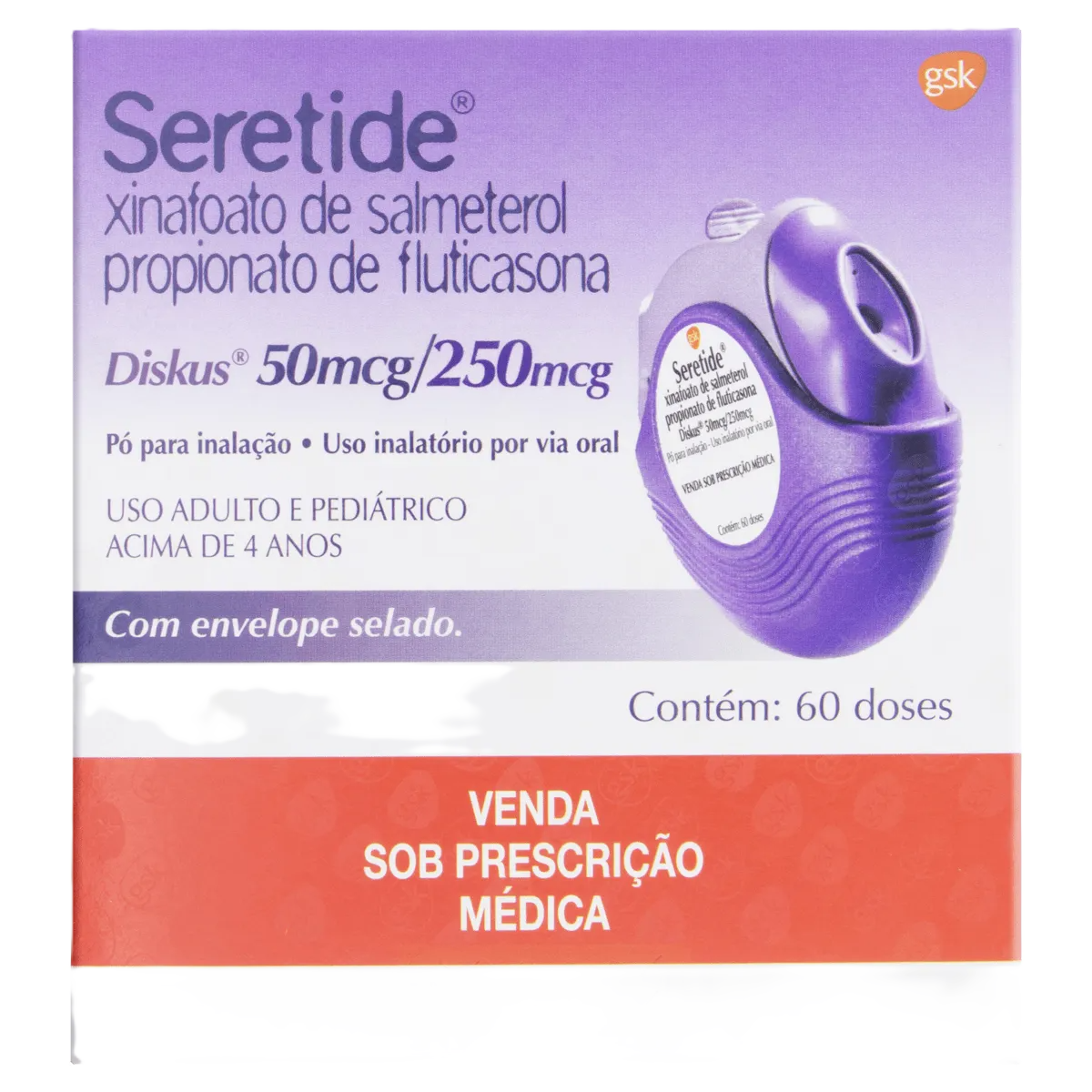 Seretide Disku 50/250 Mcg Pó Inalante 60 Doses 