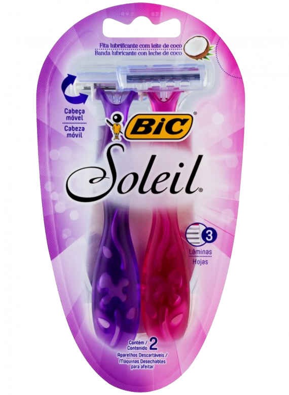 Aparelho Bic Soleil Rosa Roxo 2 Un