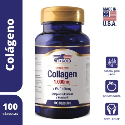Colágeno Vhidrolisado 1000 Mg + Vitam C 100 Caps