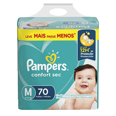 Fralda Pampers Confortsec Hiper Econ Md 70 Un