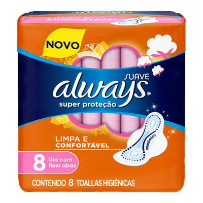 Absorvente Always Bas Suave C/Abas 8 Un