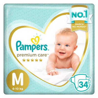 Fralda Pampers Premium Care Trad M 34 Un