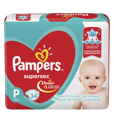 Fralda Pampers Supersec Pacotao Pq 34 Un