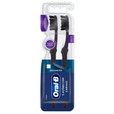 Escova Dent Oral B 5 Acoes Carvao Macia