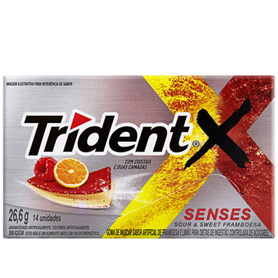 Chiclete Trident 14 S Senses S/A Framboesa