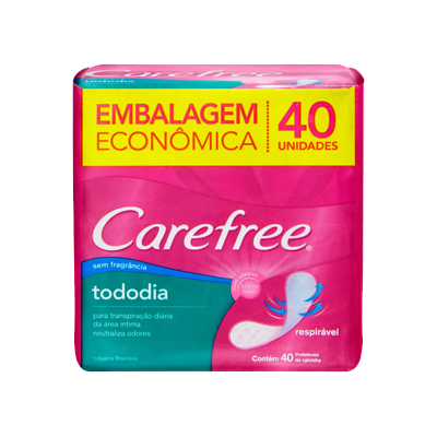 Absorvente Carefree Brisa Sem Perfume Verde 40 Unidades