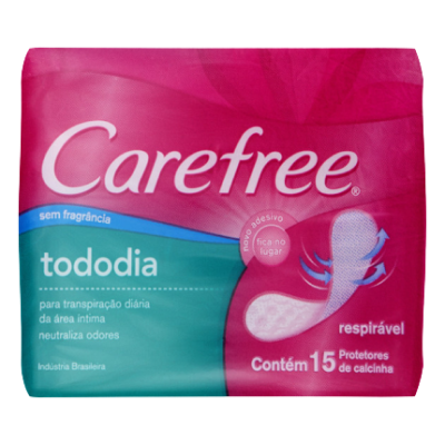 Absorvente Carefree Todo Dia Sem Perfume Com 15 Unidades