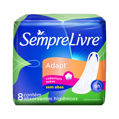 Absorvente Sempre Livre E Adapt Suave Sem Abas Com 8 Unidades