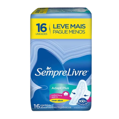 Absorvente Sempre Livre Fit Max Suave Com Abas Leve 16 Pague 14