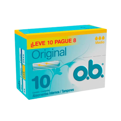 Absorvente Ob Médio Leve 10 Pague 8