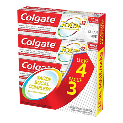 Kit Creme Dental Colgate Total 12 Clean Mint 70 G Lv4 Pg3