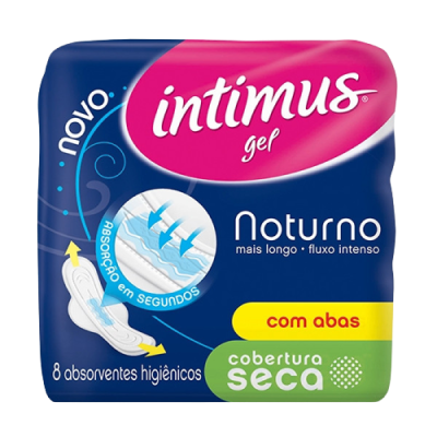 Absorvente Intimus Noturno Seca Com Abas Com 8 Unidades