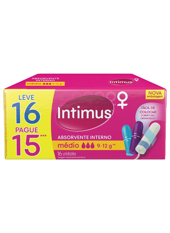 Absorvente Intimus Interno Medio 16 Un