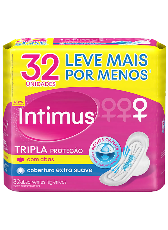 Absorvente Intimus Gel Econ Suave Com Abas 32 Un