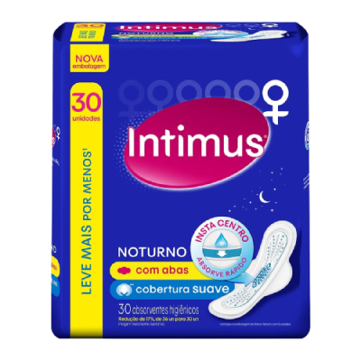 Absorvente Intimus Gel Notur C/Abas Suave 30 Un