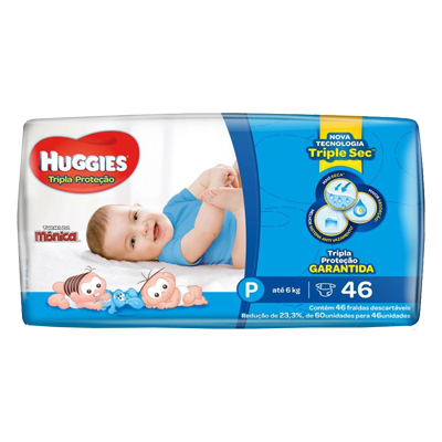 Fralda Huggies Tripla Proteção Mega P 46 Un