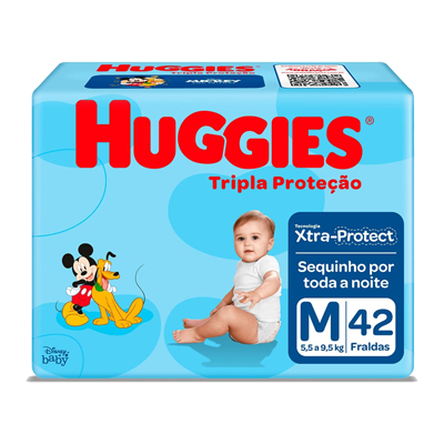 Fralda Huggies Tripla Proteção Mega M 42 Un