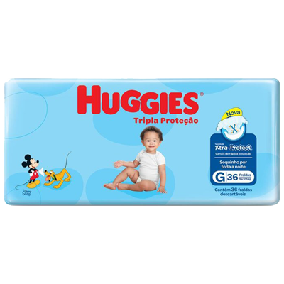 Fralda Huggies Tripla Proteção Mega G 36 Un