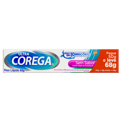 Corega Creme S/Sabor Leve 68 Gr Pague 50 Gr