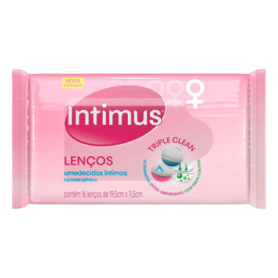 Lenço Umedecido Intimus Feminino Com 16 Unidades