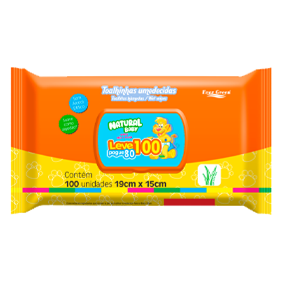 Toalhas Umedecidas Natural Baby Wipes 100 Un