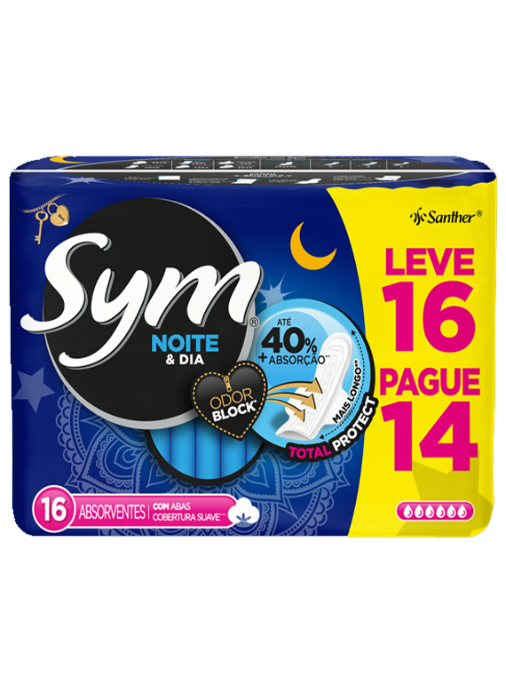 Absorvente Sym Noite E Dia C/Abas Lv16 Pg14