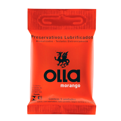 Preservativo Olla Morango 3 Und