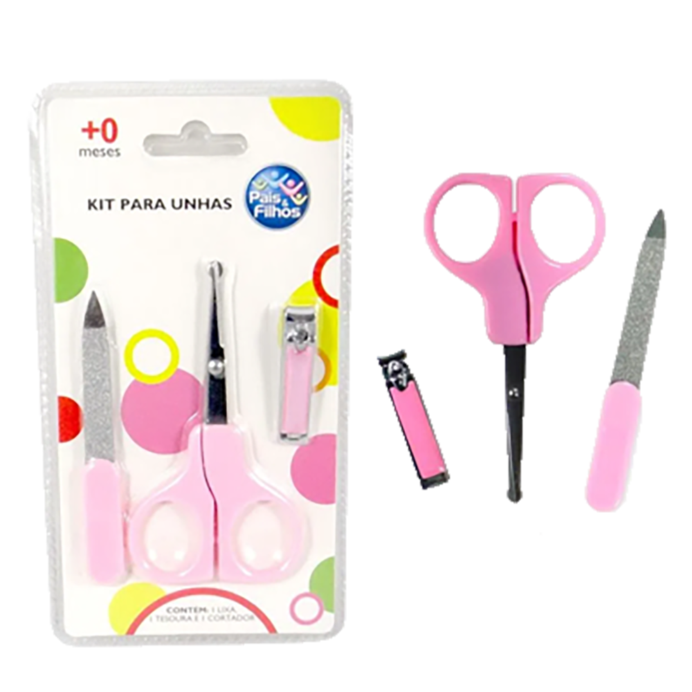 Kit Unhas Pais E Filhos Rosa For Baby 7788