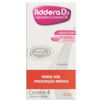 Addera D3 10.000 Ui 4 Capsulas Mole ( Leve 3 E Pague 2)