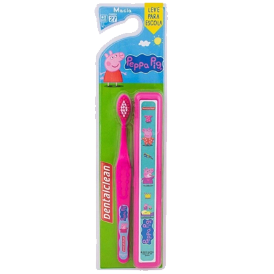 Kit Escova+Estojo Dental Clean Infantil Peppa Extra Macia