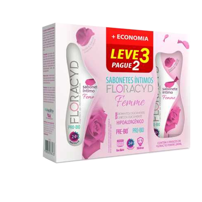 Kit Sabonete Intimos Floracyd Femme 200 Ml 3 Un