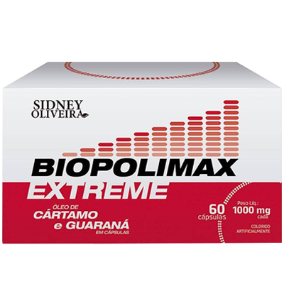 Biopolimax Extreme Cartamo Com Guarana 1000 Mg   S.O. 60 Caps*
