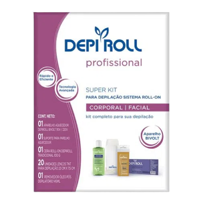 Kit Aparelho Depilatorio Depil Roll Aquecido Roll On 220 V