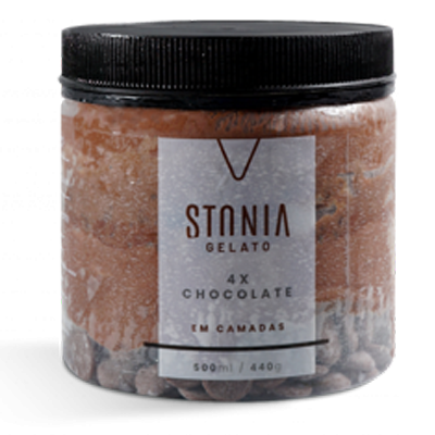 Sorvete Stonia 4 X Chocolate 500 Ml