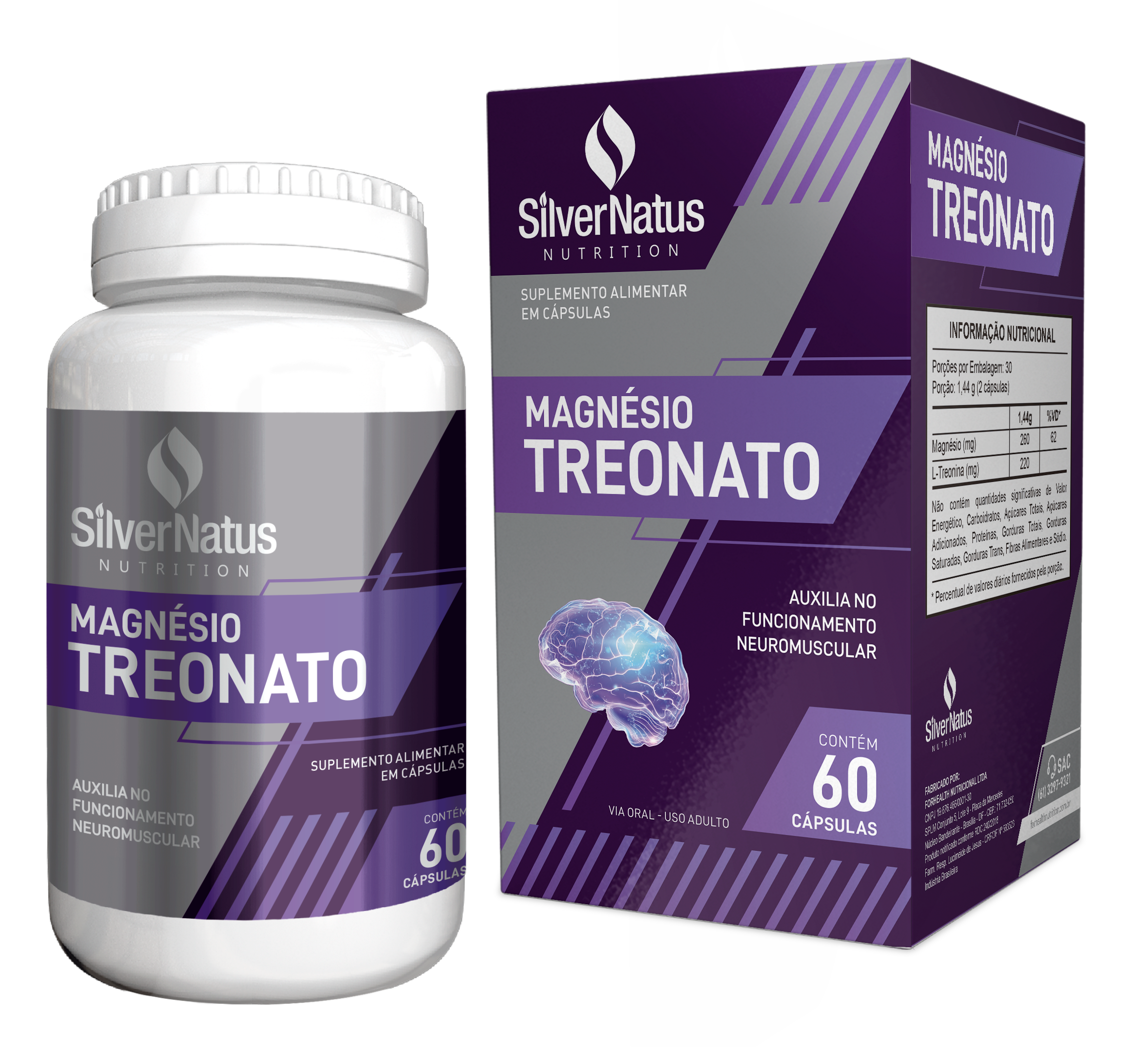 Magnesio Treonato Silver Natus 60 Caps