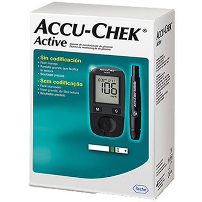 Kit Medidor De Glicose Accu Chek Active